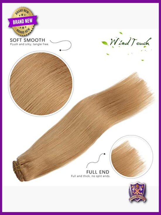 20 Inch Clip In Hair Extensions 100% Human Hair 70g 7 Pieces Straight main image 6